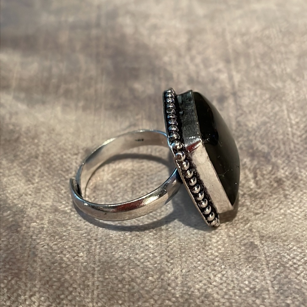 Labradorite Square Silver Ring Natural Gemstone N… - image 4